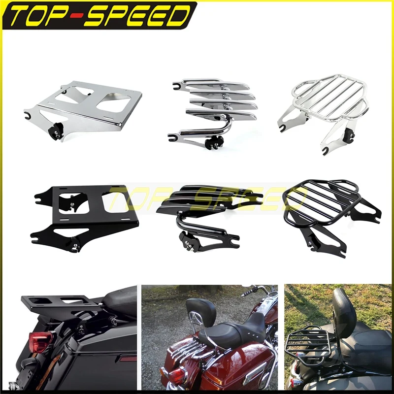 Soporte desmontable para portaequipajes de motocicleta, Kit de herramientas de acoplamiento, respaldo de barra Sissy para Harley Touring 2009-2013 2014-2022