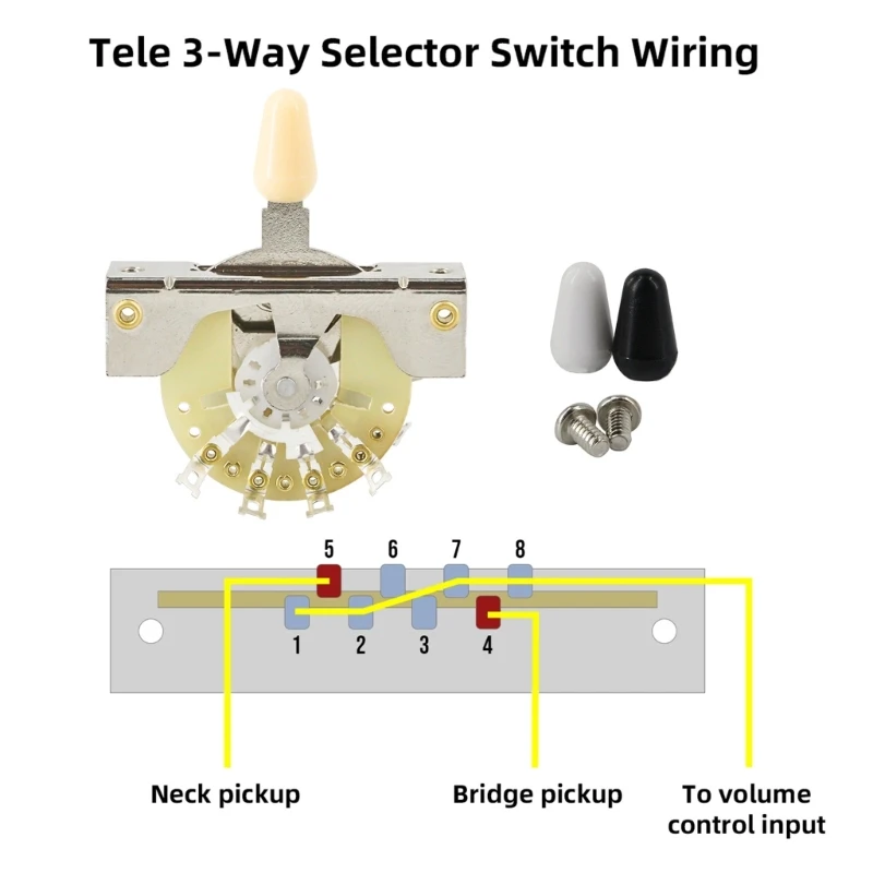 Переключатель звукоснимателя для гитары с 3 пластиковыми наконечниками