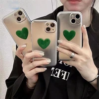 luxury electroplated silver love heart phone case for iphone 13 12 11 pro max mini xr xs max x 6 7 8 plus se lens protection