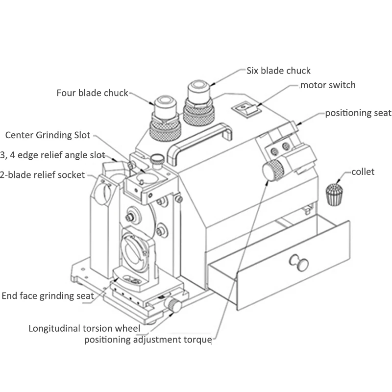 Multi-flute Milling Cutter Grinding Machine Face Resharpening Semi-automatic MR-X5 | Polisher