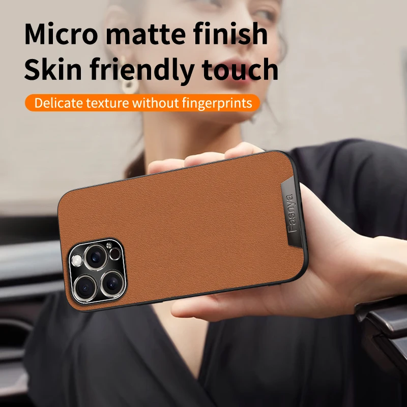 Кожаный чехол для телефона приятный кожи iPhone 16 15 14 13 12 11 Pro XS Max XR X SE 8 7 Plus