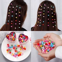100pcs mini hair claw clips for women girls cute candy colors plastic hairpins hair braids maker beads princess hair accessorie