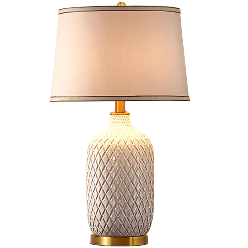 

Ceramic Desk Lamp Bedroom Bedside Lighting European Simple New Chinese Home Living Room Decorative LED American Style Table Lamp