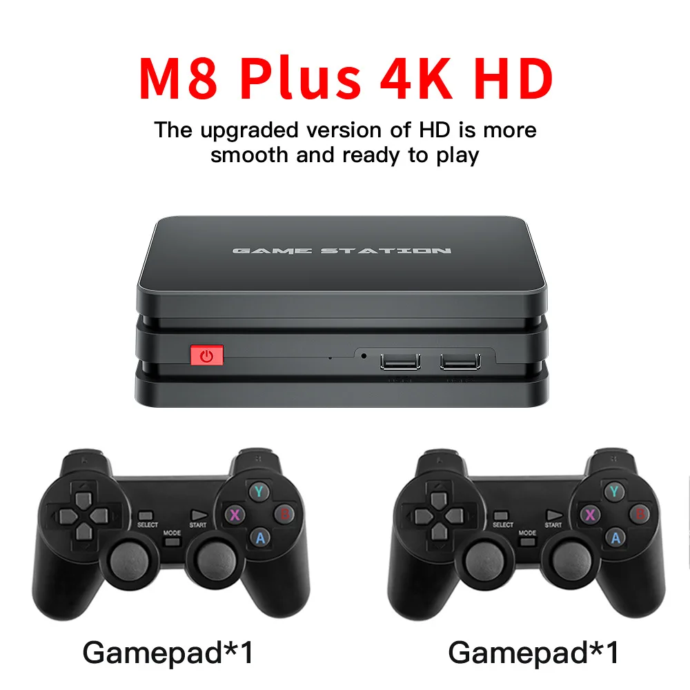 

Ретро игровые консоли M8 Plus со встроенными 10000 + играми и беспроводным контроллером, наклейки для видеоигр для PS1/GBA