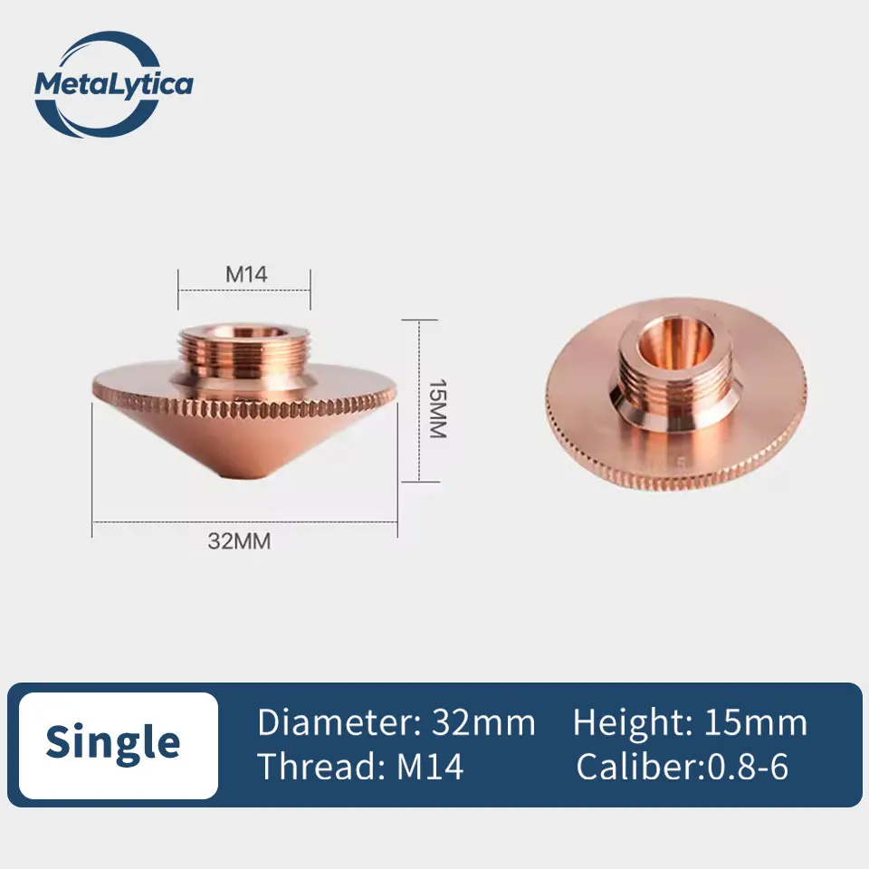 Raytools насадка для лазерной резки хромированная D32 M14 H15 калибр 0,8/2,0/2,5/3,0 мм