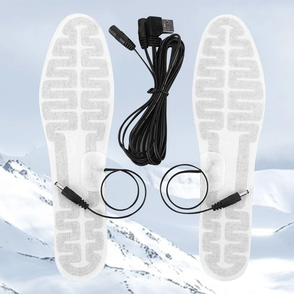 Стельки с USB-подогревом электрическая грелка для ног зимние теплые стельки