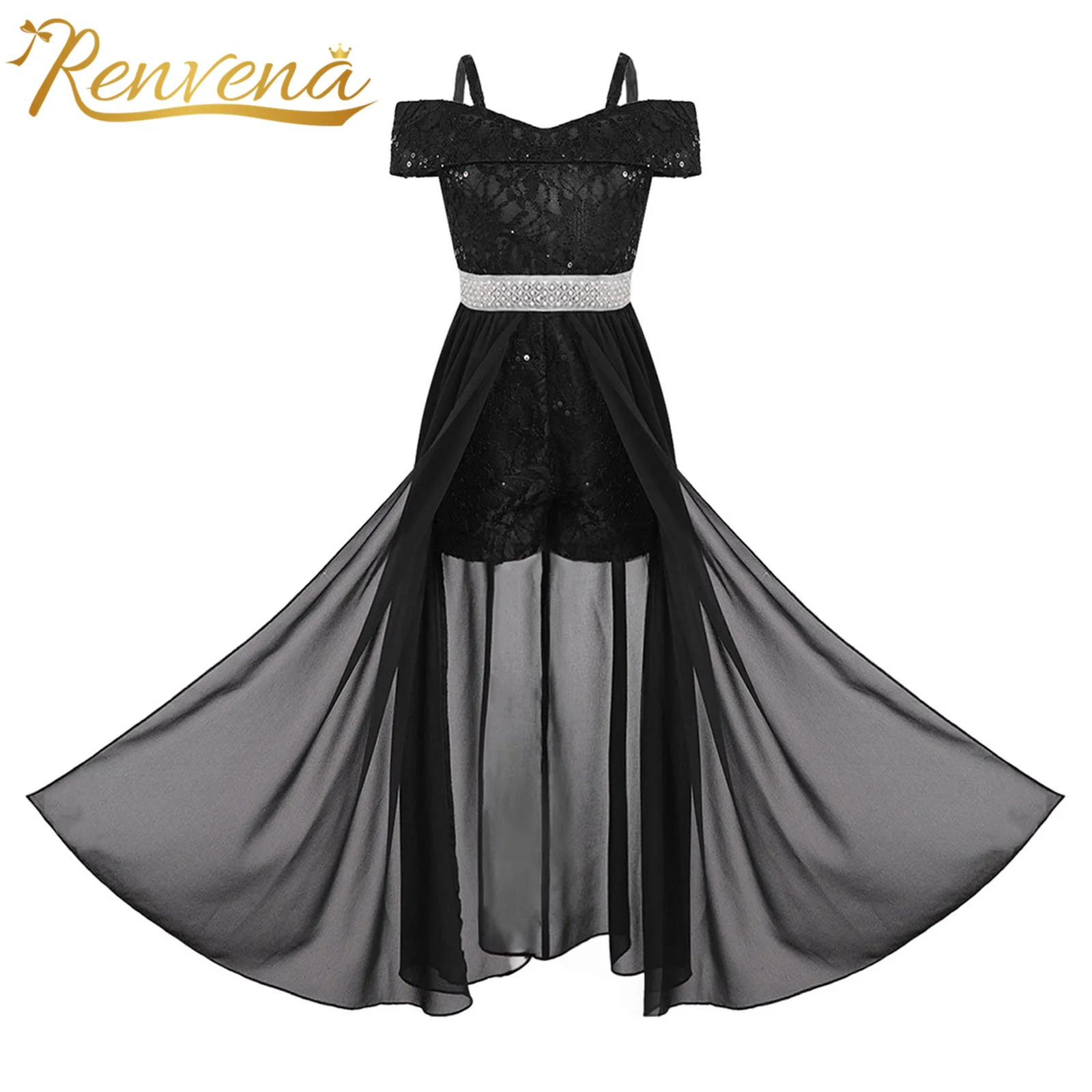

Kids Girls Beading Floral Lace Chiffon Romper Dress for Dancing Evening Princess Party Dress Wedding Costume Flower Girl Dresses