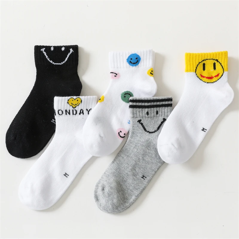 

40S' Combed Cotton 3-16 Years Student Sports Socks Children's Primary School Junior High School Mesh Breathable Sweat-absorbent