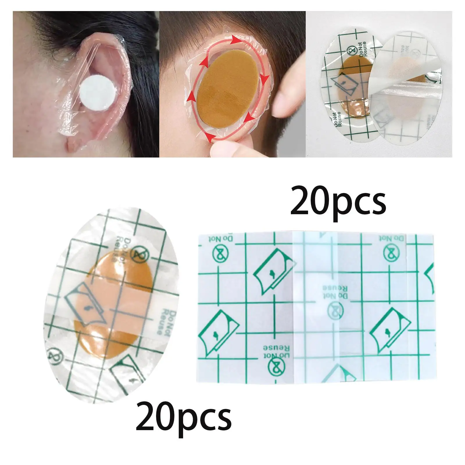 

20 Pieces, Waterproof Ear Covers, Earmuffs, Comfortable Foot Sticker, Soft