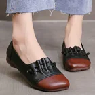 Женские кожаные туфли на плоской подошве, легсветильник лоферы на платформе без застежки, 2022
