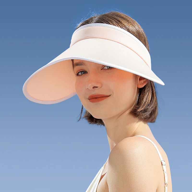 

Visor Hat Summer Women Beach Accessory UPF 50 String Sun Protection Wide Brim Cap For Men Sports Running Golf Yoga Outdoors