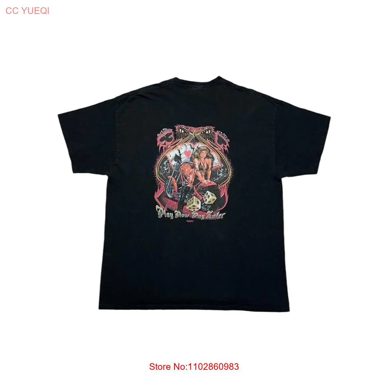 Футболка Y2K Motorcycle Casino Dice Tombstone Arizona