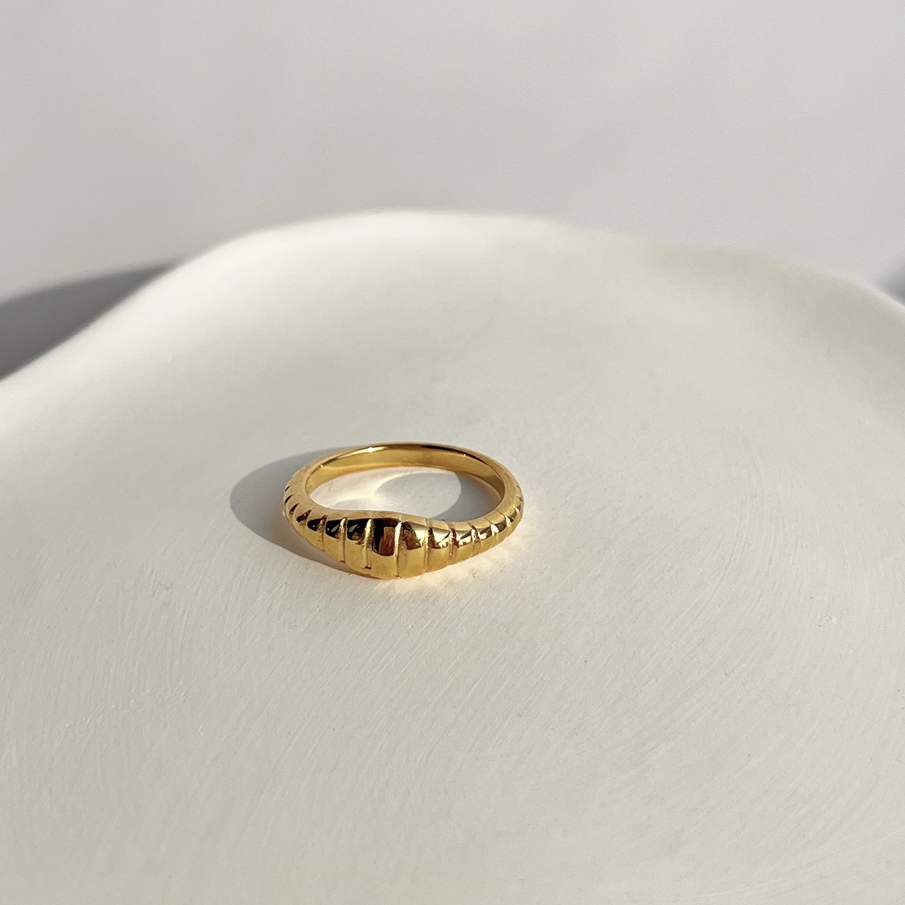 

Dasein ACC New Ins Summer Unique Design 18k Gold Plated 316l Stainless Steel Minimalist Deco Style Horn Ring For Women For Party