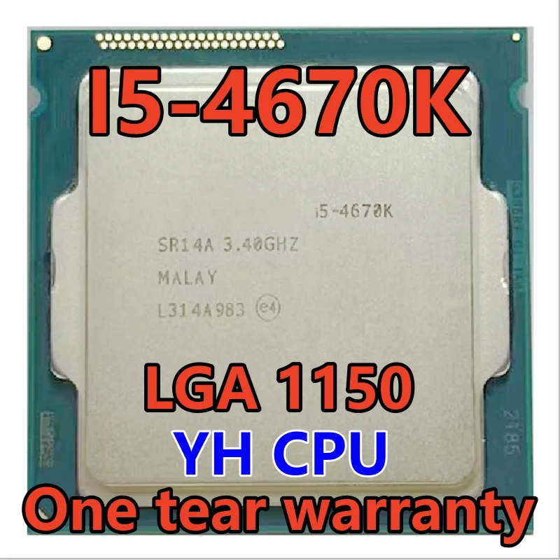 

i5-4670K i5 4670K I5 4670 K SR14A 3.4 GHz Quad-Core Quad-Thread 84W 6M CPU Processor LGA 1150