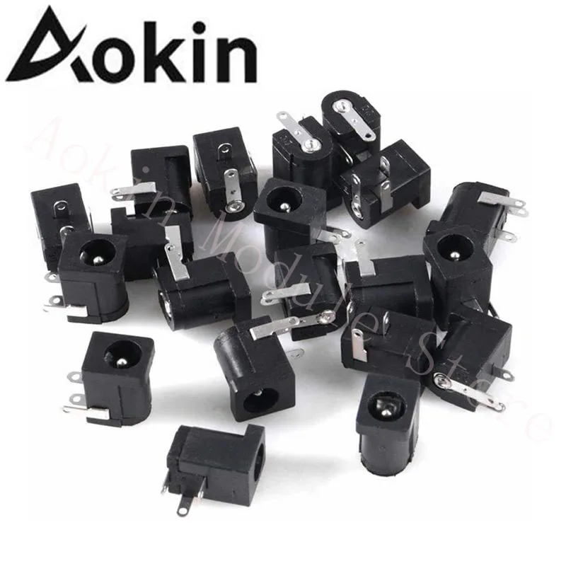 

20pcs/lot 3 Pin DC Power Connector PCB Mount Female Plug Jack Black Socket Connectors DC005 5.5x2.1mm