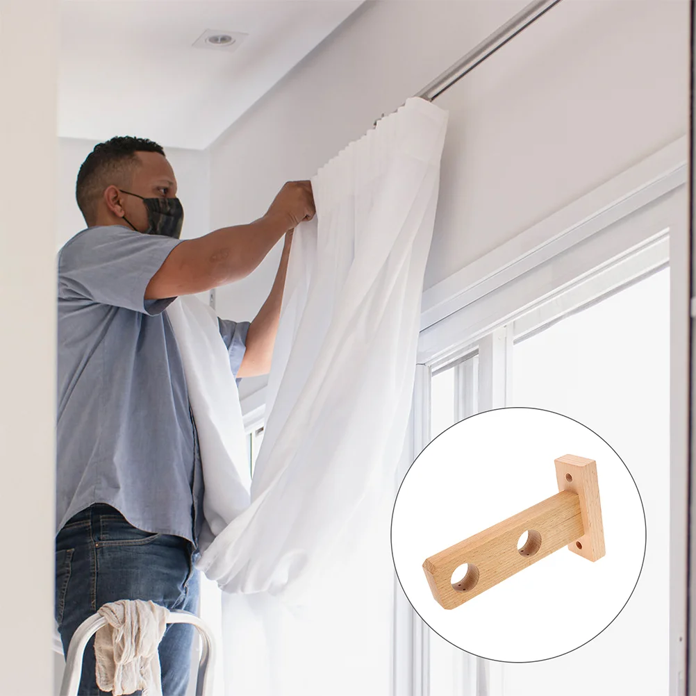 2 Pcs Mouchoir Shovels Curtain Rod Bracket Double Pole Hook Valance Support Holder