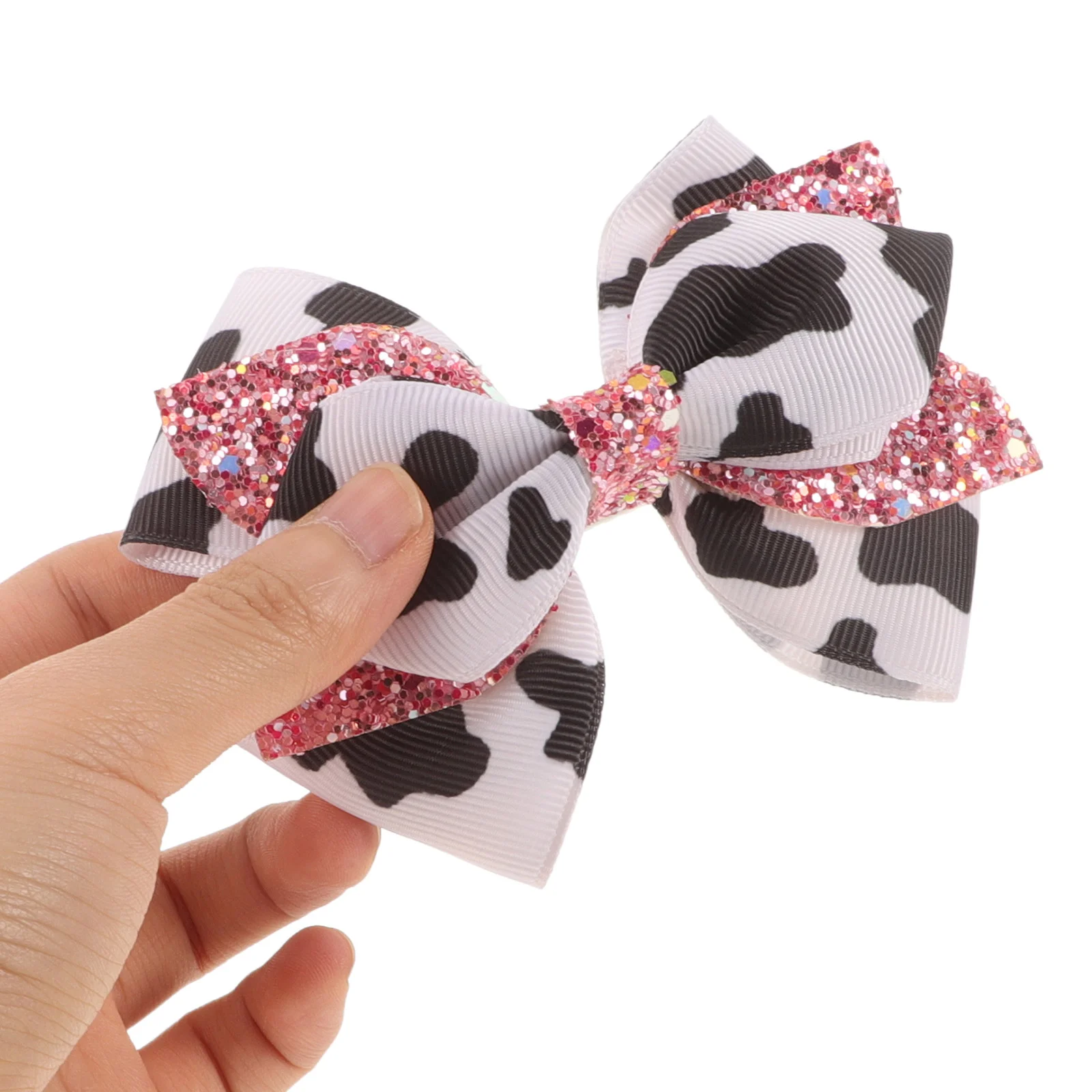 2 шт. заколка для волос с бантом тии принтом коровы банты аксессуары маленьких