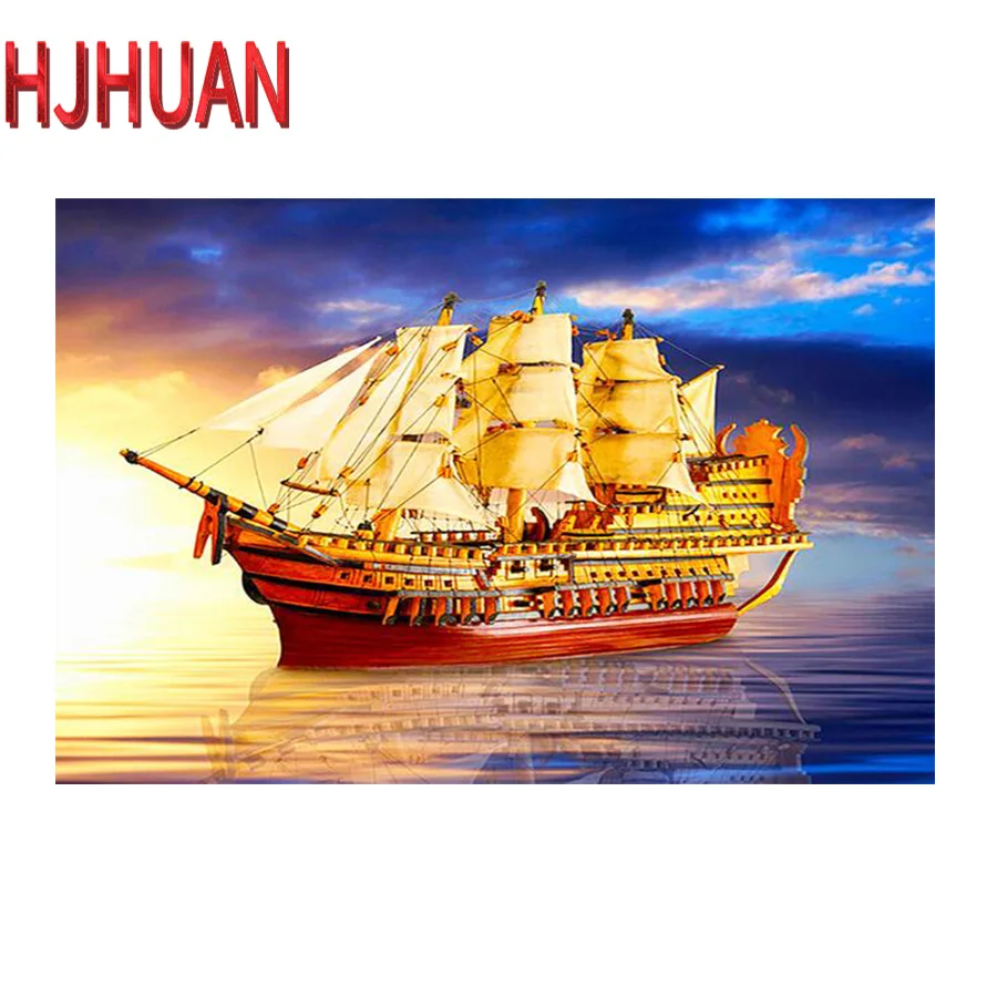 

Новинка, алмазная живопись 3D «сделай сам», парусник на море, вышивка крестиком, Набор для творчества 5d, алмазная живопись, искусство бриллиа...