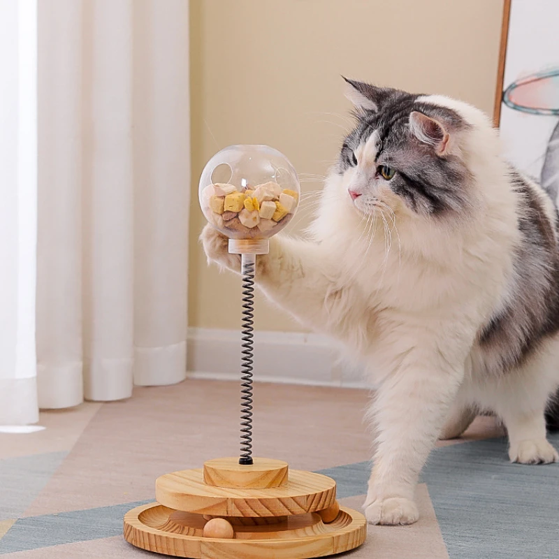 

Cat Toy Self-healing Relieve Boredom Tumbler Drop Food Ball Teasing Cat Stick Bite-resistant Automatic Cat Teaser Cat Supplies