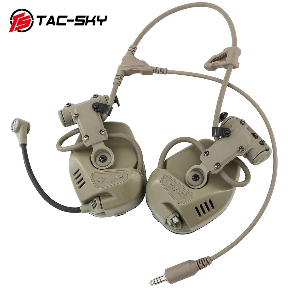 Tactical Headset RAC Tactical Rail Communication Noise Headset Reduction Compatible with Fast Helmet Tactical High-Cut Headset