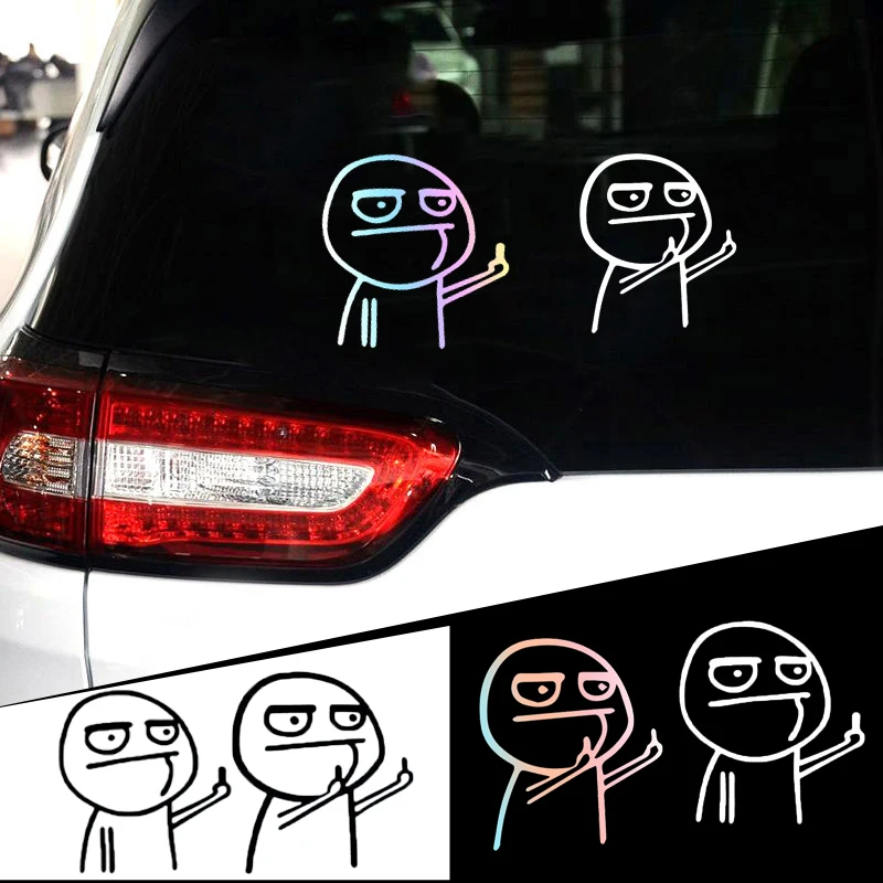 

1 шт., Светоотражающая наклейка на средний палец, 15 х15 см