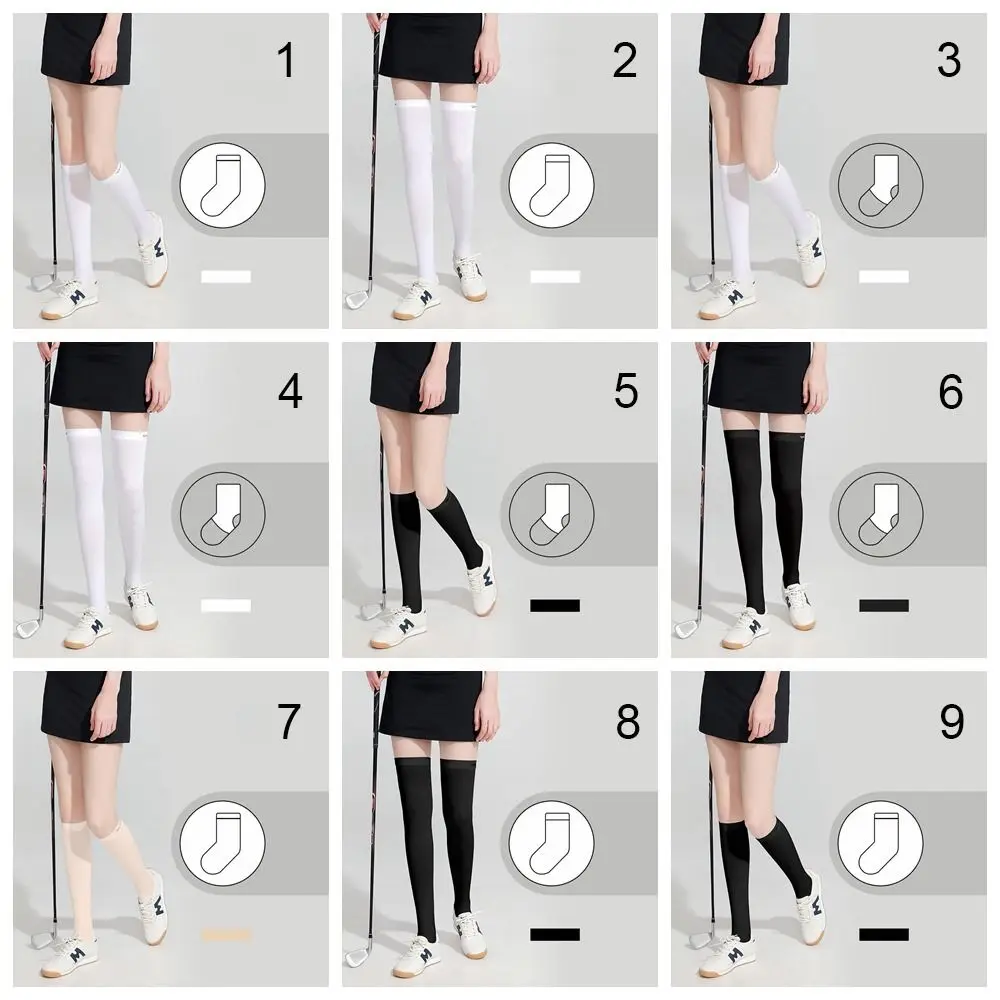 Носки солнцезащитные высокие эластичные шелковые дышащие для тенниса гольфа