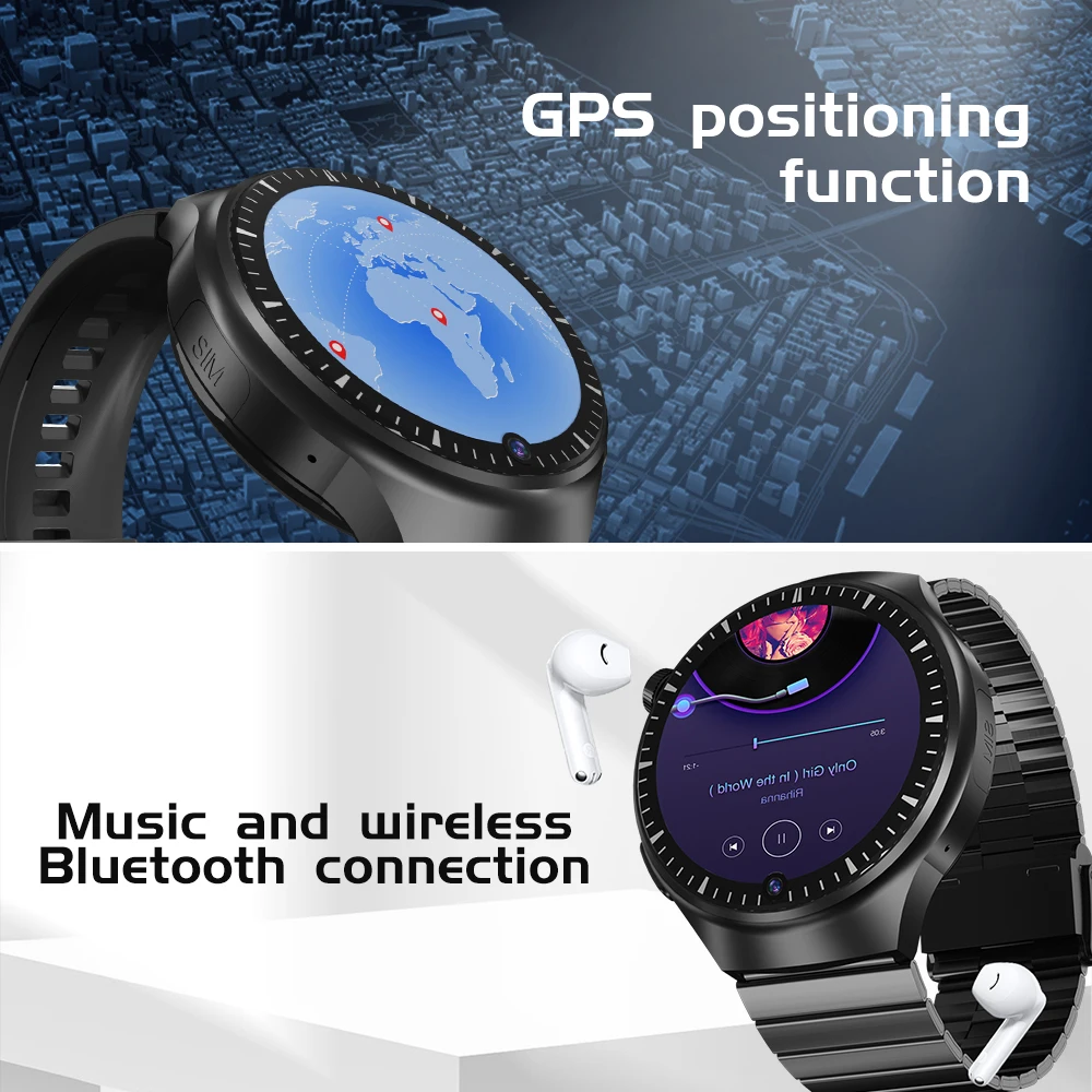 Фото Смарт-часы KOM11 4G Android с большим экраном, Wi-Fi, 4G-звонками, камерой, SIM-картой, 2+32 ГБ, Google Play, часы-трекер для фитнеса №5