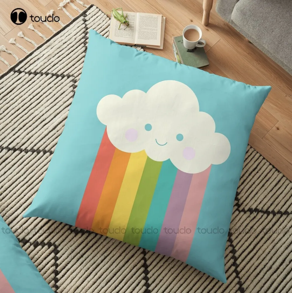 

Proud Rainbow Cloud Throw Pillow Couch Throw Pillows Polyester Linen Printed Zip Decor Pillow Case Home Hotel Fashion Bedroom