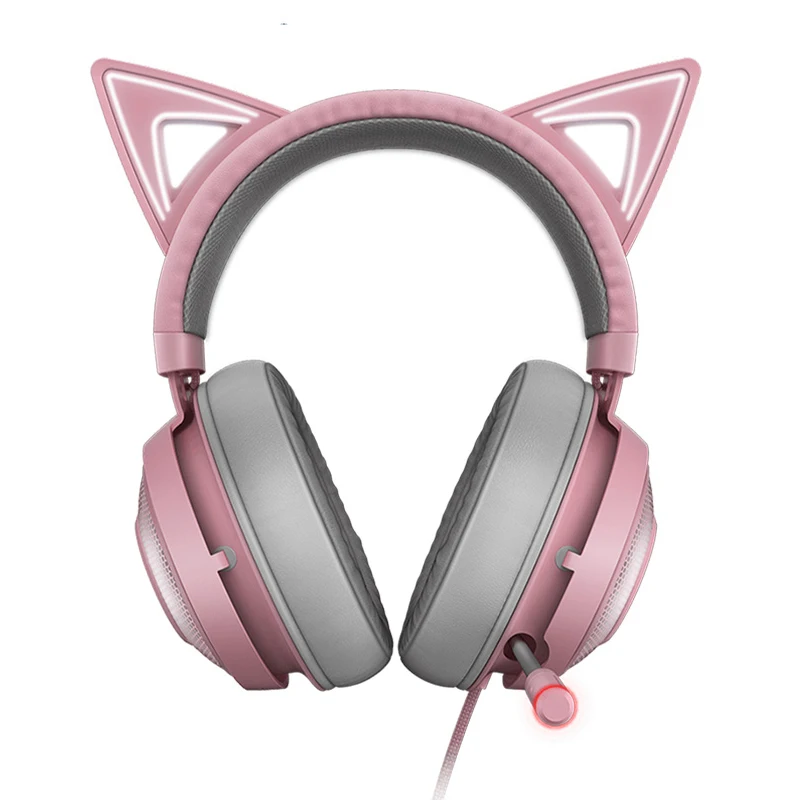 

Kitty Edition Quartz Ear USB Wired Gaming Headset With Chroma And Active Noise-canceling Microphone In Cosplay Mode