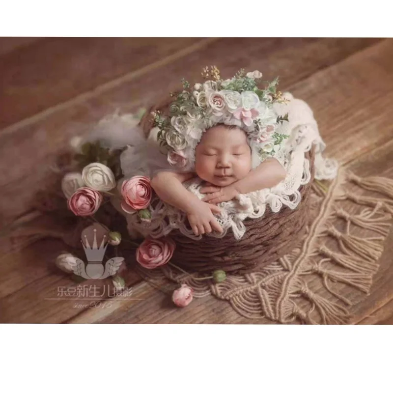 

Реквизит для фотосъемки новорожденных искусственное макраме одеяло для младенцев аксессуары богемное фото реквизит оберточное одеяло s