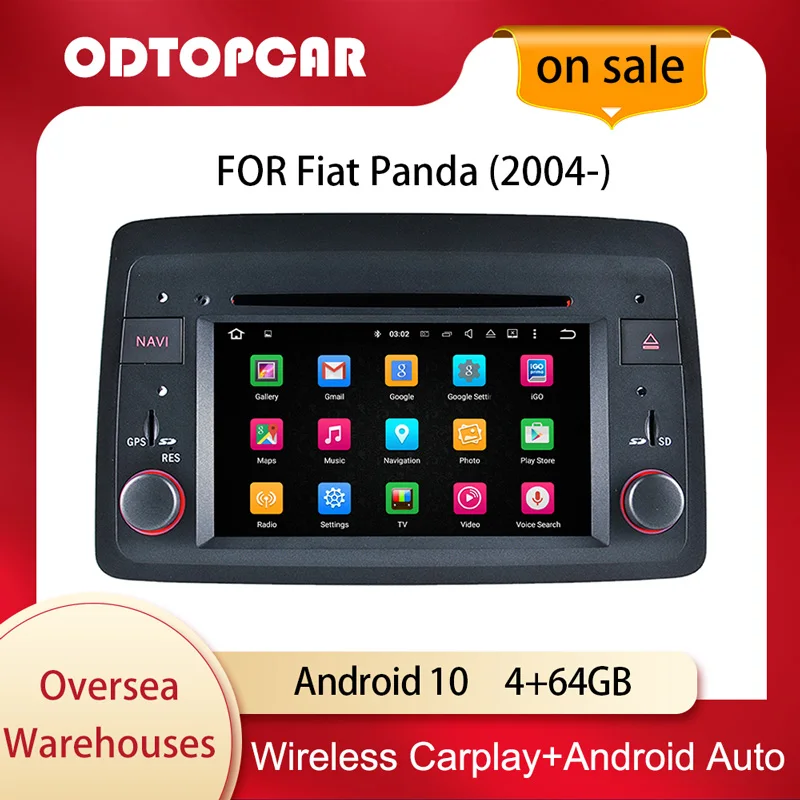 

6.2" Android 10 Car Radio For Fiat Panda 2004- Carplay Auto 2din DVD Player