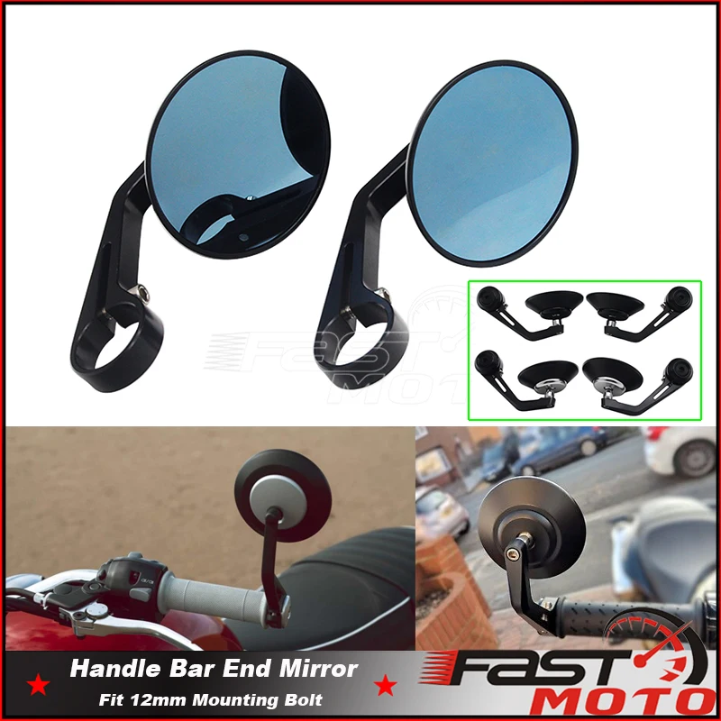 Круглые алюминиевые боковые зеркала заднего вида CNC для ручки Мотоцикла BMW S1000R