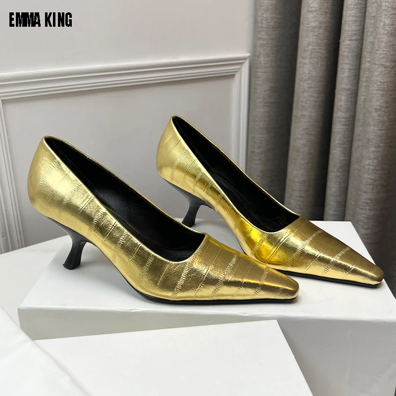 

Женские туфли-лодочки 2024, кожаные туфли на высоком каблуке, Женские базовые туфли-лодочки, Свадебные/Офисные туфли, женские туфли на шпильке