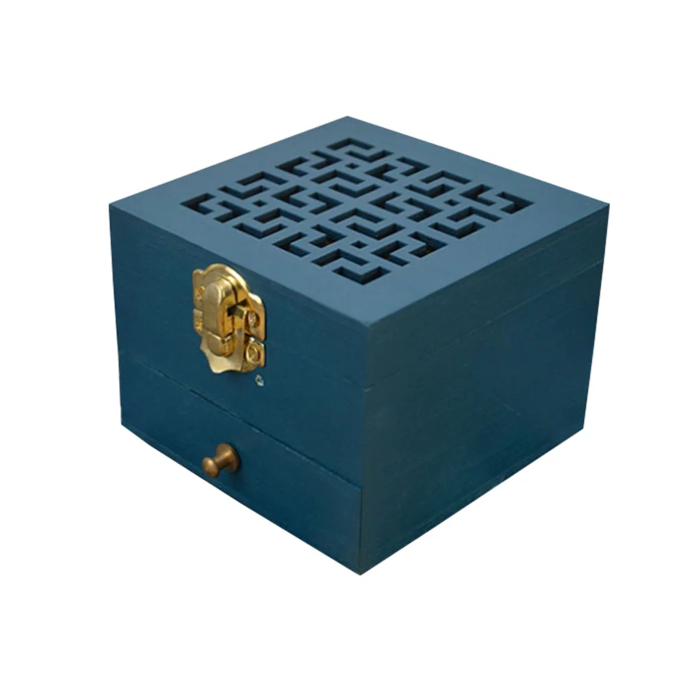 

Square Wooden Incense Burner Creative Antique Censer Simple Aroma Burner Decor