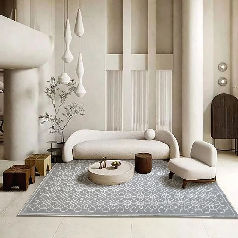 

Living Room Carpet Retro Classic Geometric Pattern Rugs Tile Rug Solid Color Bedroom Carpets Winter Warm Luxury Decoration Home