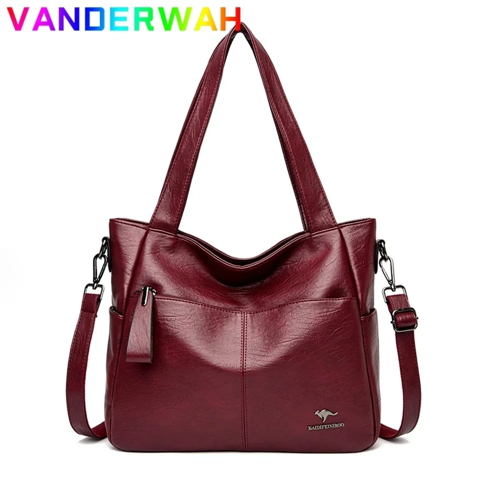 

Genuine Brand Soft Leather Top-handle Bags Female Handbags Women Shoulder Totes Messanger Bag Large Capacity Big Sac