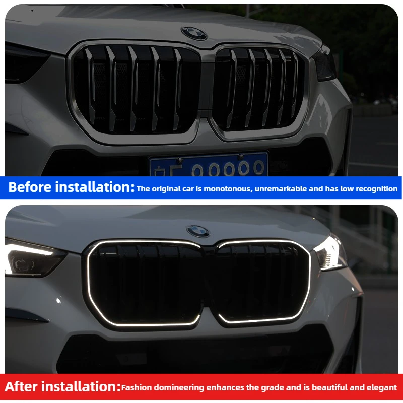 Фото Передний бампер автомобиля, решетка почек для BMW X1 U11 U12 sDrive20Li X/25Li M xDrive25Li X M35Li xDrive28i M35i, светодиодная светящаяся решетка №2