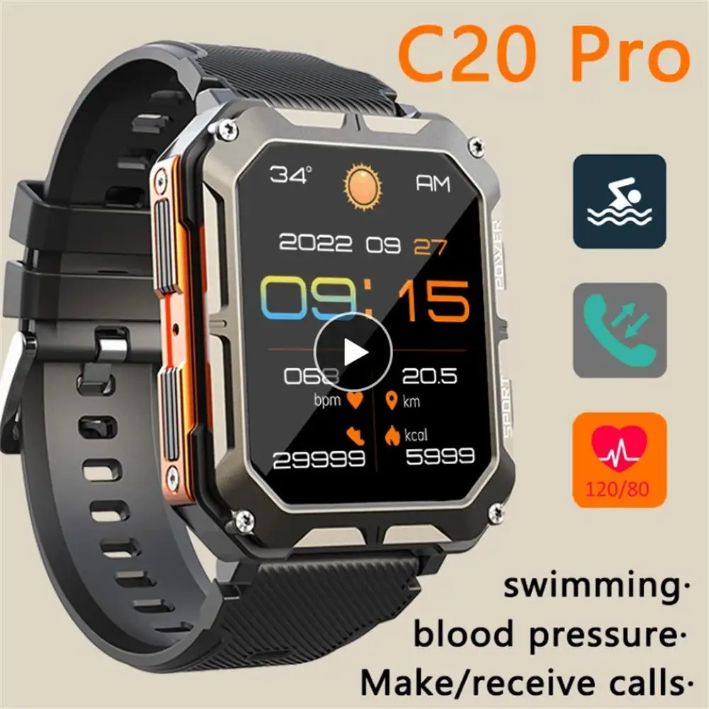 

Смарт-часы C20 Pro мужские, 1,83 дюйма, Bluetooth, водостойкие