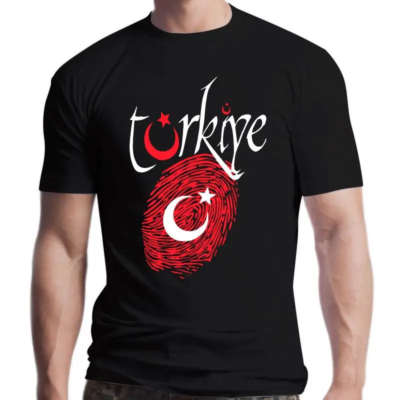 

Camiseta pequeña con diseño de bandera de Turquía, playera divertida con huella dactilar, Turkiye, harajuku, nueva República