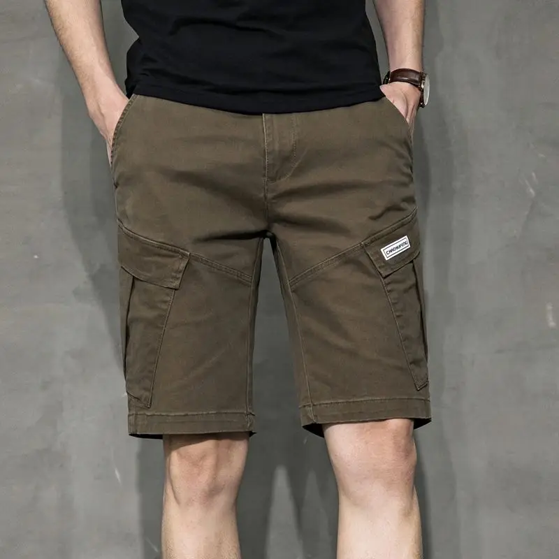 

Шорты мужские хлопковые до колен, классические брендовые удобные прямые свободные, лето 2023