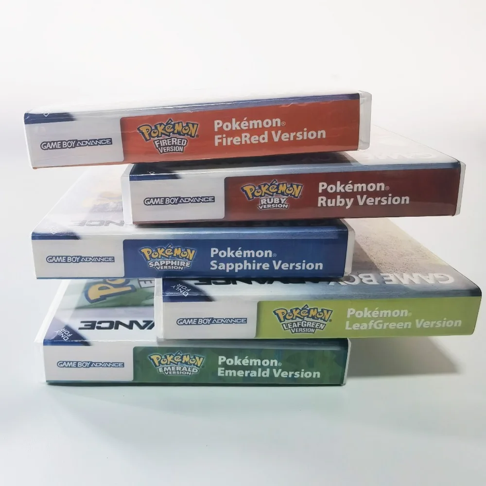 Cartouches Pokémon Game Boy Advance Neuves - Émeraude, Ruby, FireRed, LeafGreen, Saphir, Boîte Originale Scellée