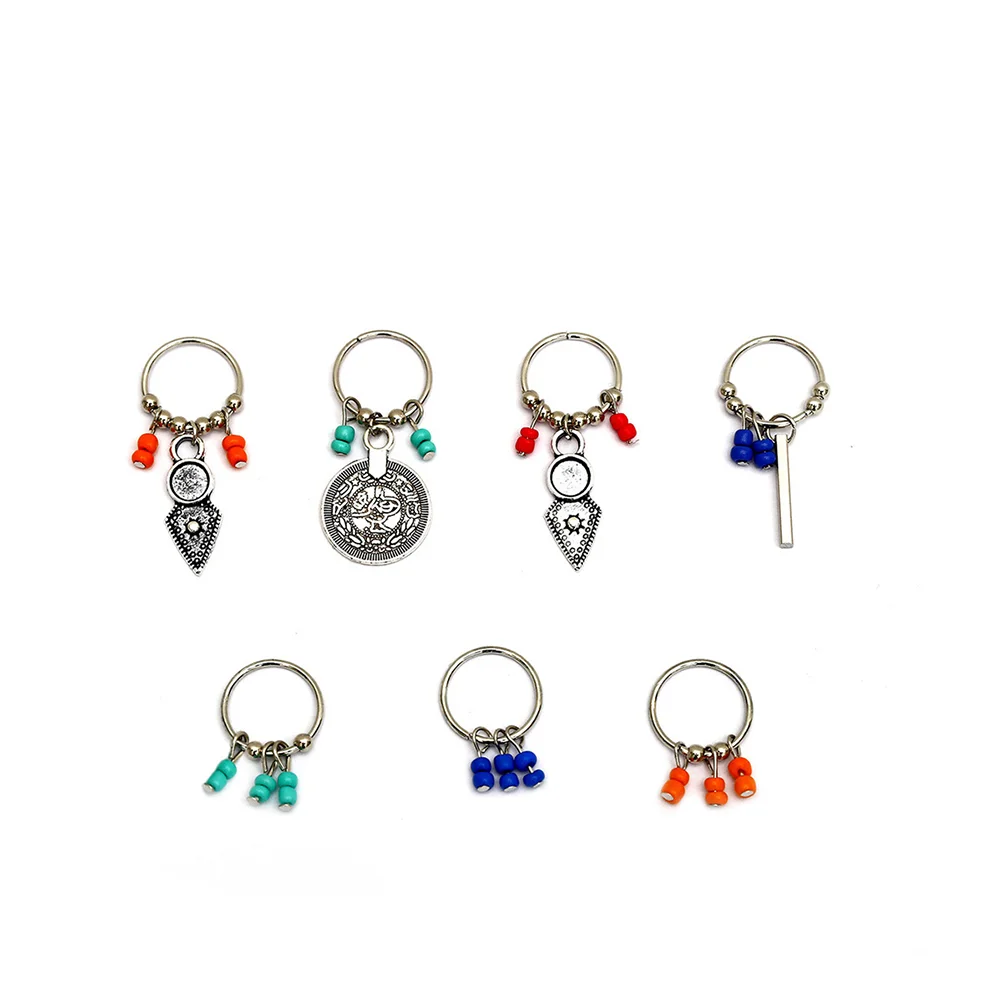 

2 Sets Metallic Hair Clips Jewry Accessories Headgear Hair Pendants Mental Dreadlock Cuffs Dread Wrap Hair Pins Rings