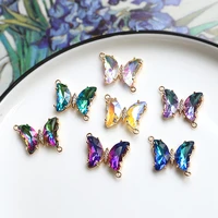 copper crystal butterfly pendants charms ornaments for women beads diy bracelets necklaces dangle earrings jewelry making
