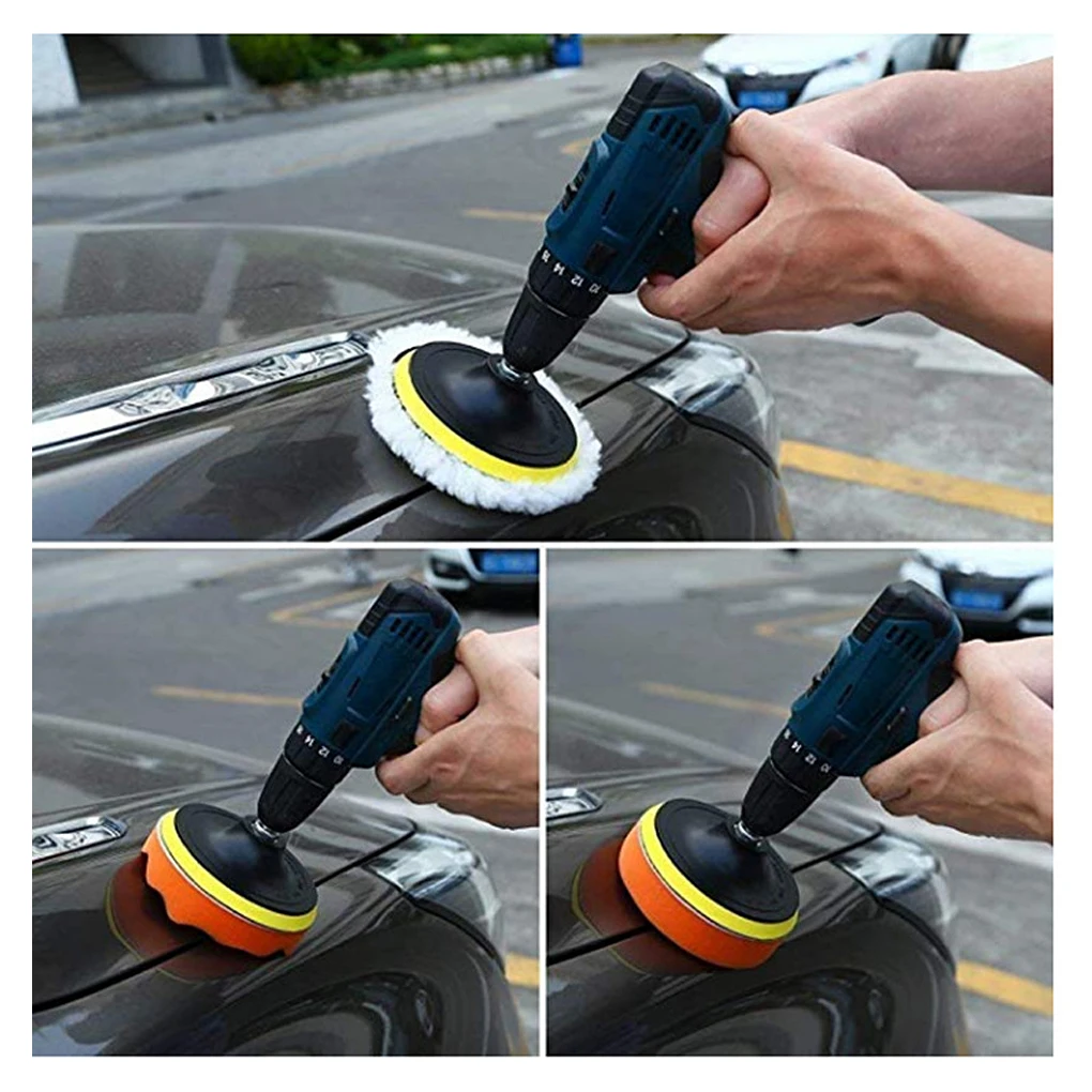 

31 Pieces Car Polishing Pads Sponge 3 Inch Auto Waxing Buffing Discs Detailing Glazing Replacement M10/M14 Reusable