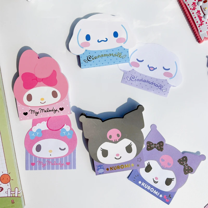 

Kawaii Sanrio Kuromi My Melody Cinnamoroll Stationery Sticky Notes Notepad Cartoon Shape Cute Portable Student Message for girls
