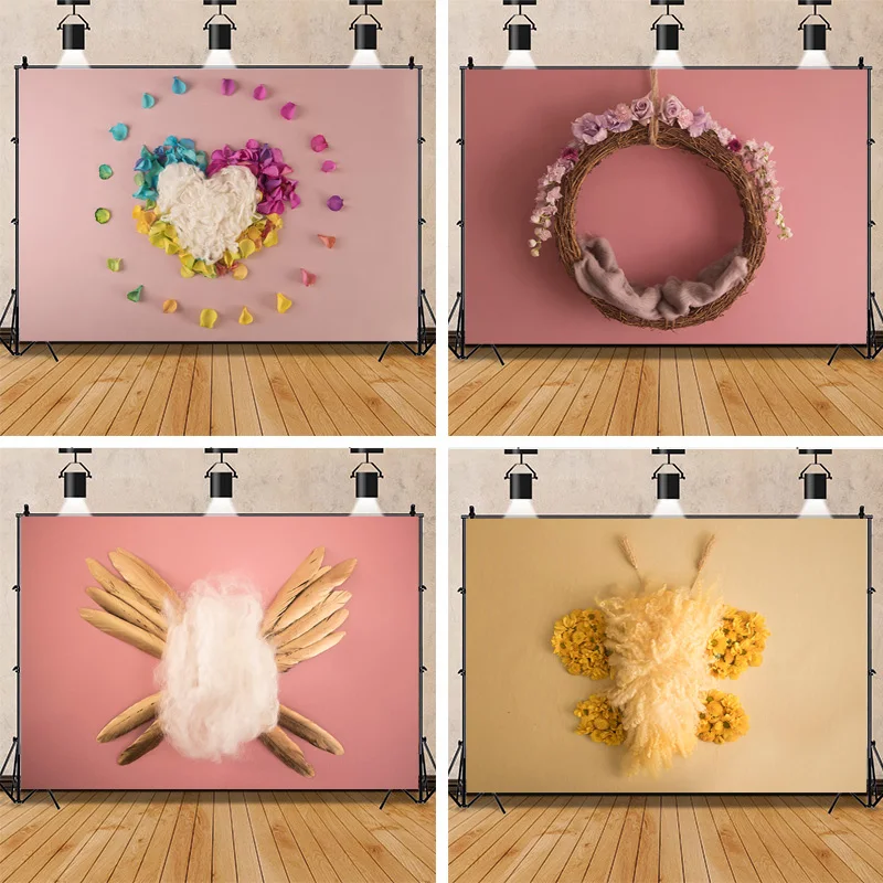 

SHUOZHIKE Neonatal Portrait Photography Background Flowers Birthday romantic Background Baby Photo Gallery Props BG-08