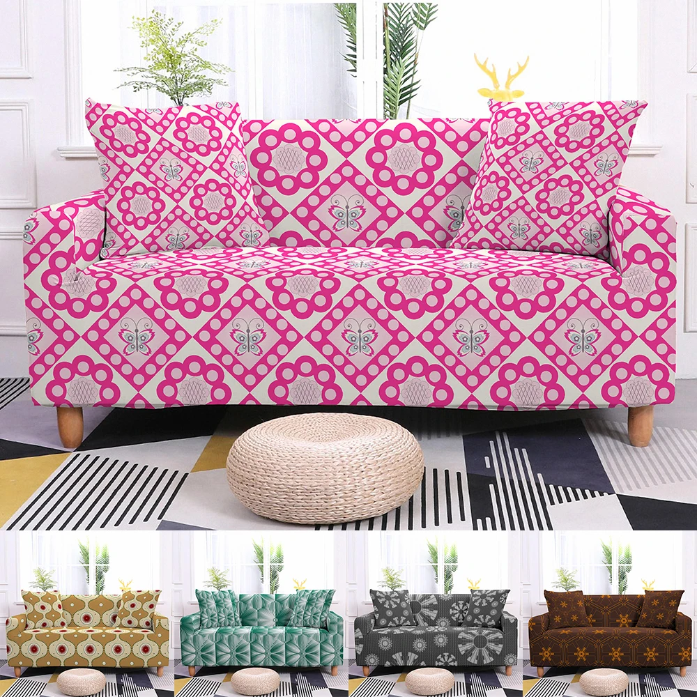 

Geometry Sofa Cover Elastic Sofa Slipcover For Living Room Anti-dust Stretch Couch Covers All-inclusive Sofa Protector 1-4Seater