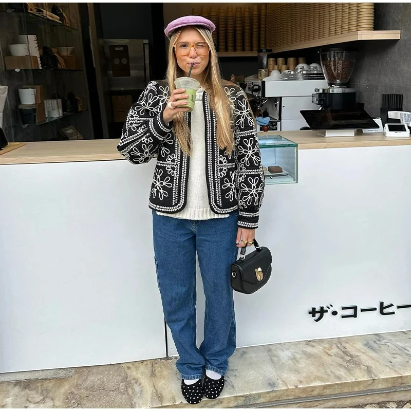 Повседневная куртка с принтом и шортами женский кардиган круглым вырезом