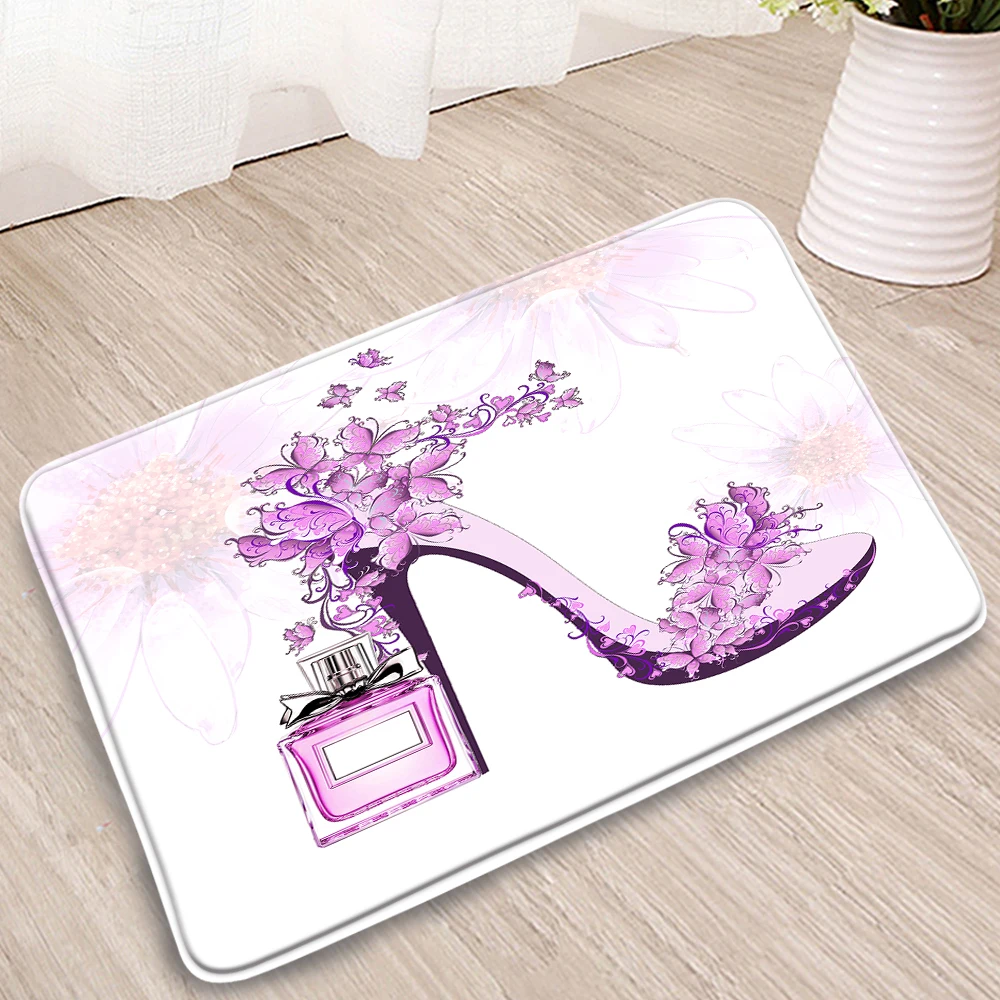 Иллюстрация флакон духов бабочка ванная комната нескользящий коврик для ванной