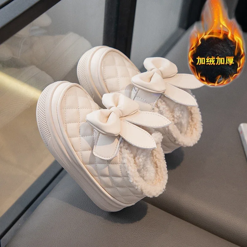 Модные нескользящие детские ботинки принцессы для малышей зимние сапоги девочек